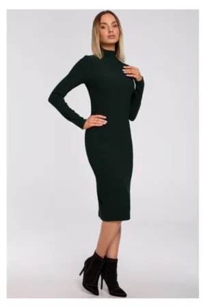 Rochie mulata cu jumatate de gat rotund - verde -