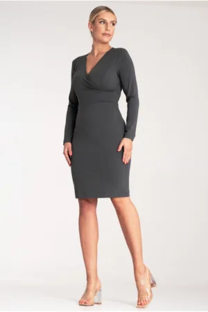 Rochie mulata eleganta - simpla - gri - viscoza