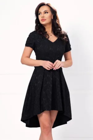 Rochie neagra asimetrica cu pliuri
