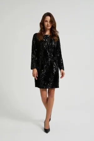 Rochie neagra cu paiete