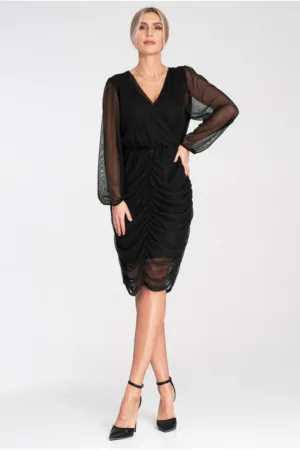 Rochie neagra - din poliester -