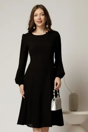 Rochie neagra eleganta de ocazie din voal in clini