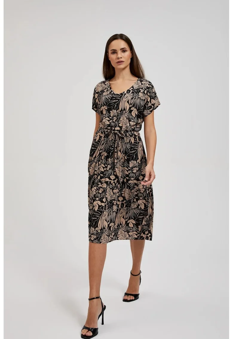 Rochie neagra mulata cu flori