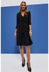 Rochie neagra pentru femei cu curea
