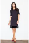 Rochie  neagra - viscoza - maneci scurte