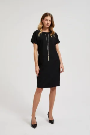 Rochie netedata cu lant neagra