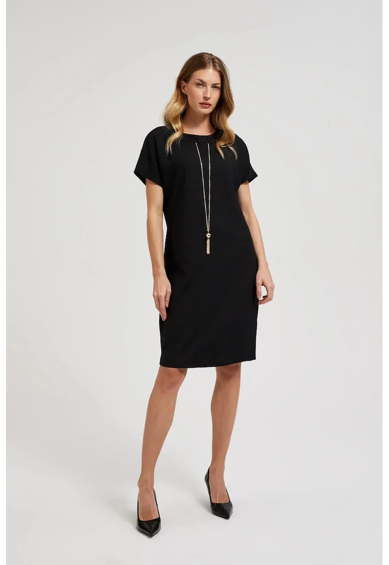 Rochie netedata cu lant neagra