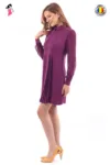 Rochie office LaDonna mov croita lejer in A cu pense si buzunare laterale
