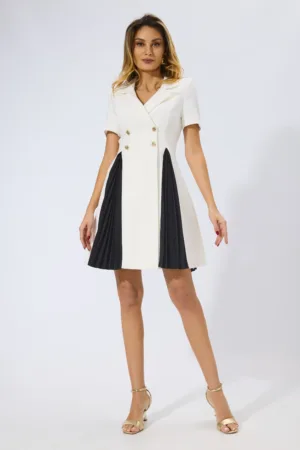 Rochie office cu model petrecut si pliuri Pierra Alba