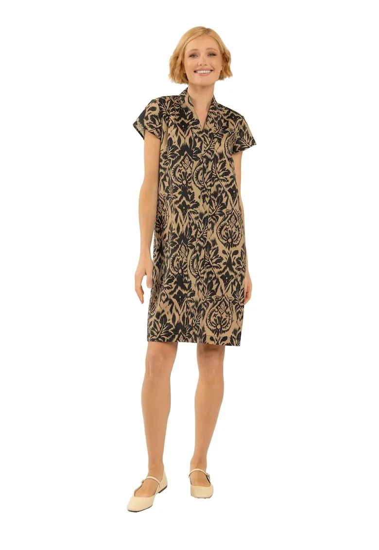 Rochie oversize - Bumbac - Maro deschis