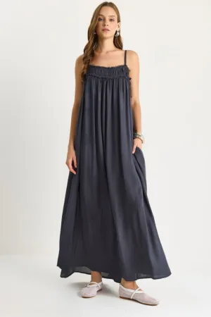 Rochie  patrat - gri inchis - textil