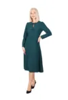 Rochie pe bie cu fundite decorative -  Verde