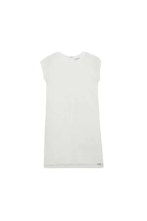 Rochie pentru copii cu croiala dreapta -  poliester - alb - 128cm