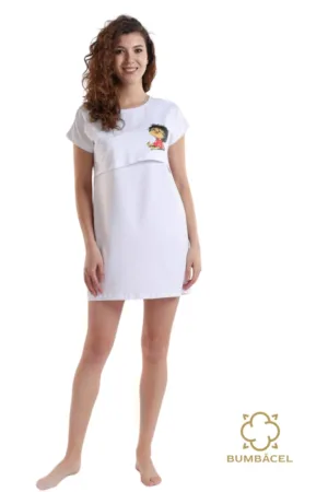 Rochie pentru dame cu maneca scurta si imprimeu