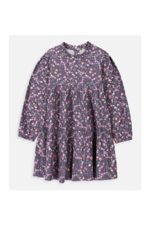 Rochie pentru fete - stofa - model floral - mov