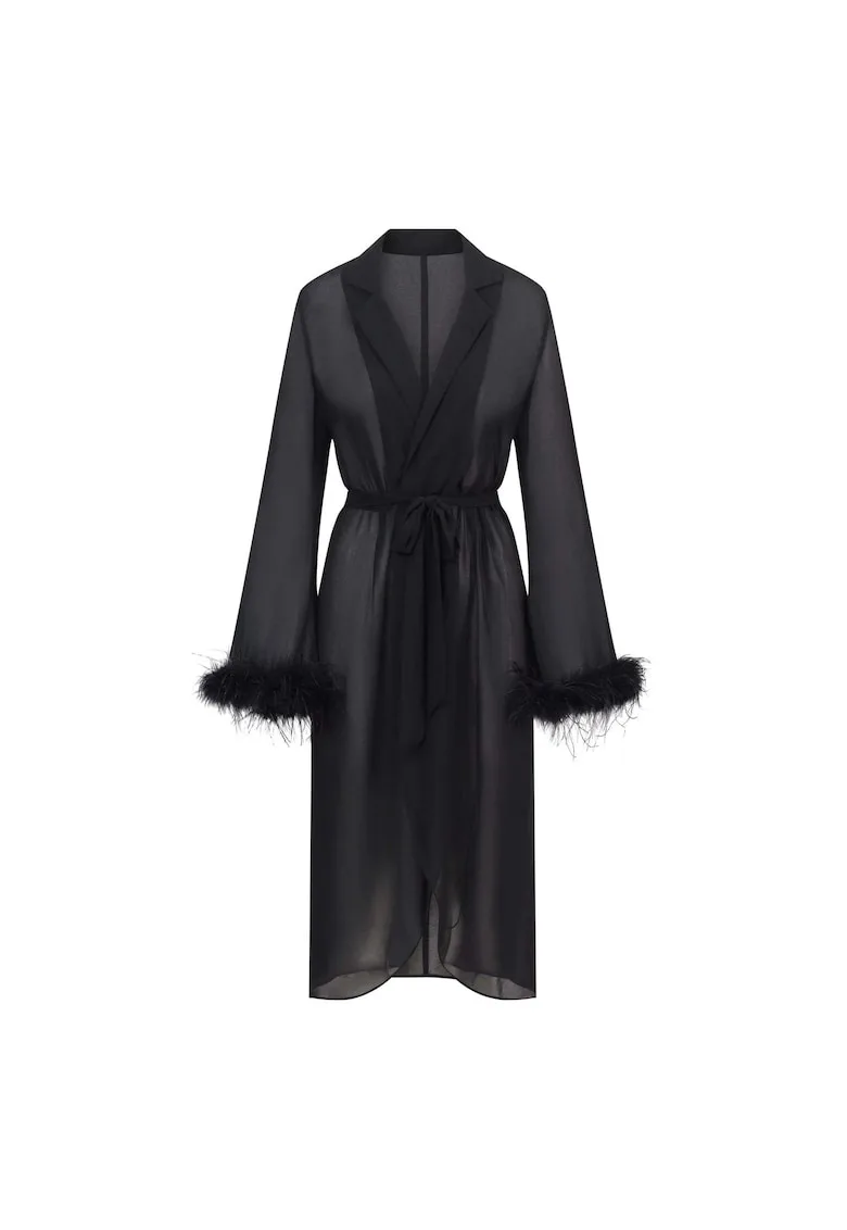 Rochie petrecuta cu garnituri din pene de strut