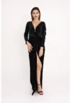 Rochie petrecuta din catifea cu strasuri Onyx