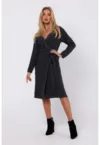 Rochie petrecuta legata in talie -  Gri antracit -