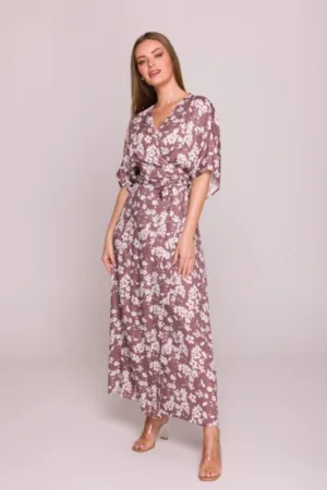 Rochie petrecuta maxi cu imprimeu -