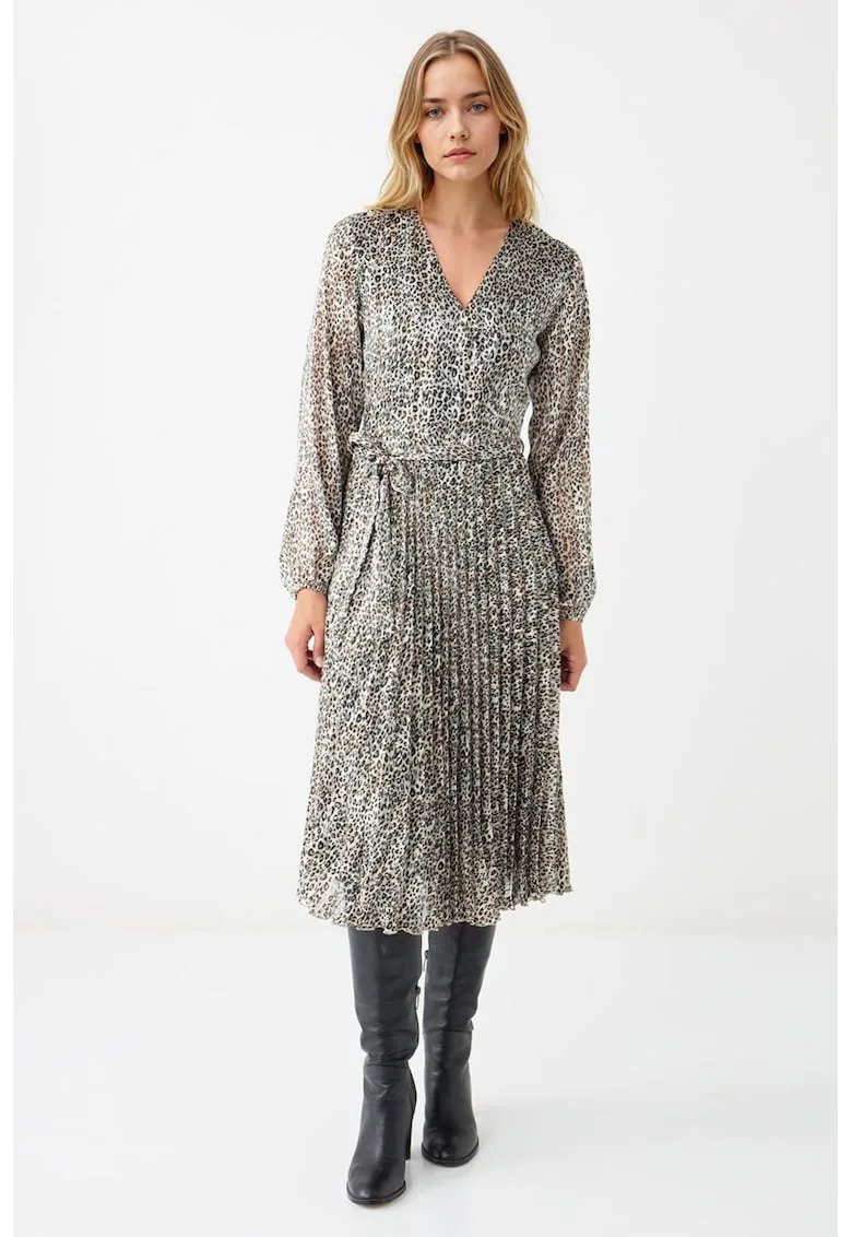 Rochie plisata cu animal print