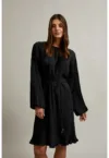 Rochie plisata cu curea neagra