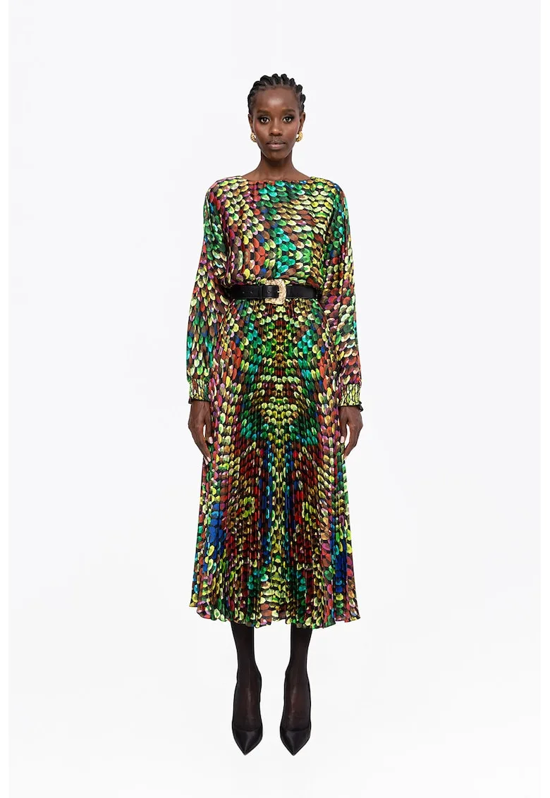 Rochie plisata cu imprimeu 3D