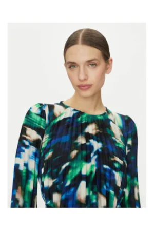 Rochie plisata cu imprimeu DD4JYD78 - 100% poliester