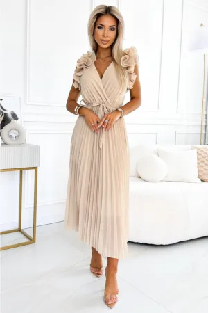 Rochie plisata cu volanase -