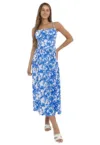 Rochie  poliester - alb-albastra -