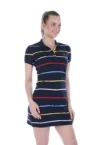 Rochie polo de bumbac cu dungi