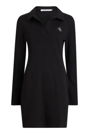 Rochie polo din amestec de bumbac organic cu aplicatie logo