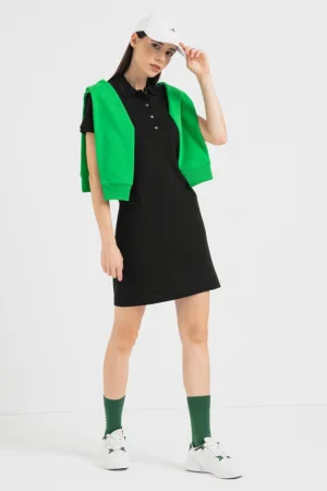 Rochie polo din material pique cu logo discret