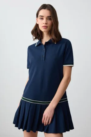 Rochie polo mini cu pliuri