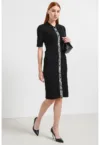 Rochie polo striata tricotata