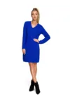 Rochie pulover  Cu decolteu in V - Acril - Nylon - Albastru