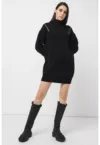 Rochie-pulover cu detalii cu fermoar