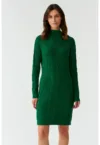 Rochie-pulover cu maneci cazute si model torsade Wenwi