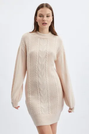 Rochie-pulover cu torsade