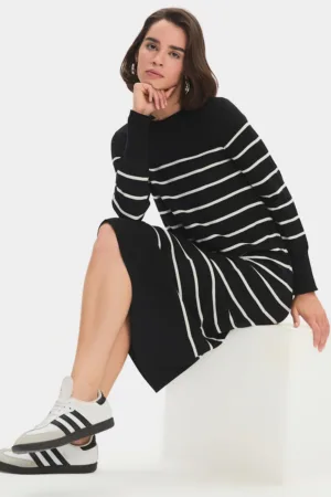 Rochie-pulover midi cu dungi