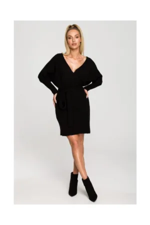 Rochie pulover suprapusa - negru - S/M