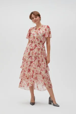 Rochie  florala - alba -