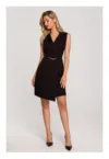 Rochie sacou cu lant decorativ - negru -