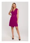 Rochie sacou cu lant decorativ - rubin -