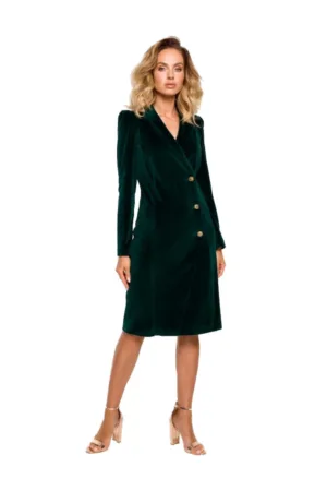 Rochie sacou din catifea - verde -