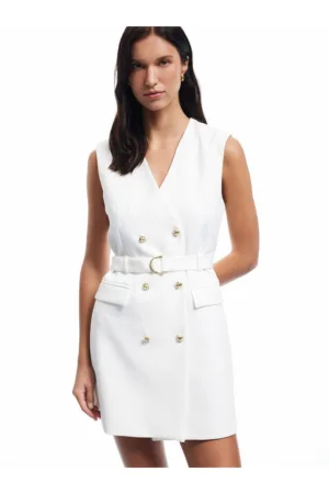 Rochie-sacou mini cu decolteu in V