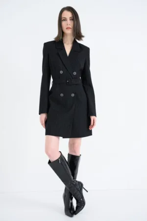 Rochie-sacou mini cu dungi