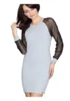Rochie scurta -  Bumbac/Elastan - Gri