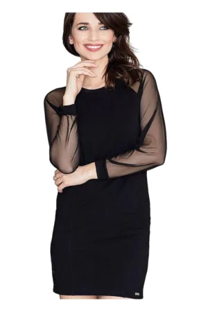 Rochie scurta - Bumbac/Elastan - Negru