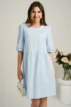 Rochie scurta bleu din ghipura in clos cu motive florale