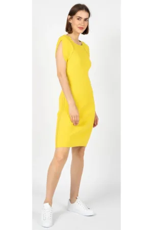 Rochie scurta bodycon cu aspect striat -